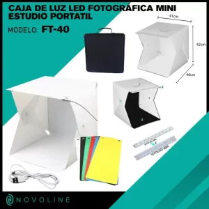 CAJA DE LUZ LED FOTOGRAFICA MINI ESTUDIO PORTATIL FT-40