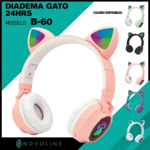 DIADEMA OREJA DE GATO CON LED