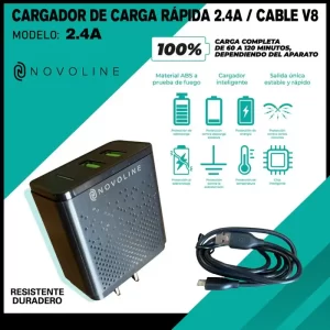 COMBO CARGADOR V8 CARGA RAPIDA 2.4A