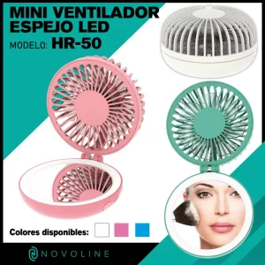 MINI VENTILADOR ESPEJO LED