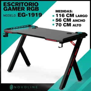 ESCRITORIO GAMER CON LED RGB